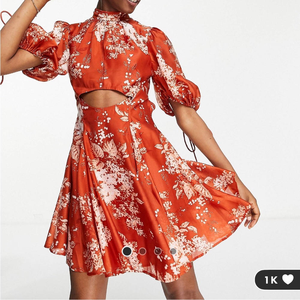 ASOS Orange and White Mini Dress